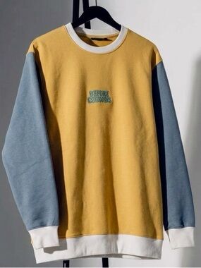 Rusty Vintage 90s Surf Skate sweatshirt color block Butter yellow M